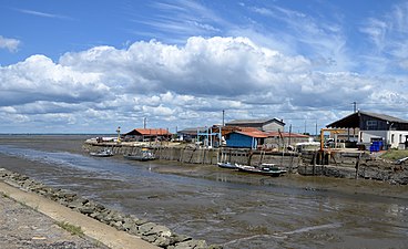 Le port de Larros à marée basse.