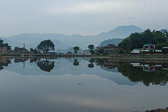 Reflection on a cloudy morning at Nagdaha.