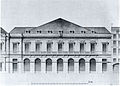 Elevation of the facade of Moreau's opera house