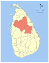 Area map of North Central Province of Sri Lanka