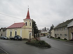 Centre of Svésedlice with the Chapel of Saints Francis of Assisi and Thomas