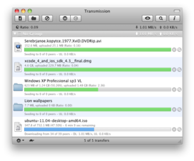 Скриншот программы Transmission