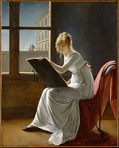 Young Woman Drawing, at and by Marie-Denise Villers