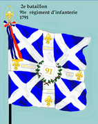 Drapeau du 2e bataillon du 91e régiment d'infanterie de ligne de 1791 à 1793