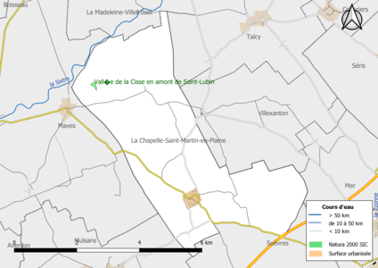 Carte de la zone Natura 2000 de type SIC localisée sur la commune.