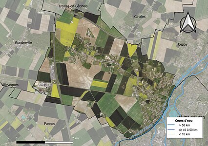 Carte orthophotographique de la commune en 2016.