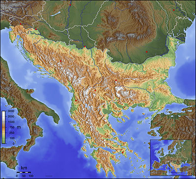 Mappa di localizzazione: Penisola balcanica