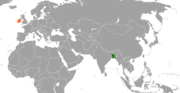 Location map for Bangladesh and Ireland.