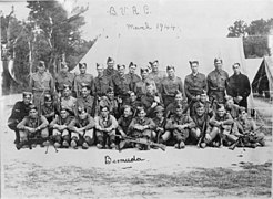 Bermuda Volunteer Rifle Corps soldiers wearing field service caps in March 1944