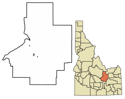 Location of Butte City in Butte County, Idaho.