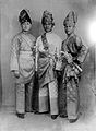 A Sumatran variant type of tengkolok worn by royal princes from Deli, Langkat and Serdang Kingdom of North Sumatra, Indonesia