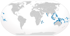 Distribuição geográfica do Tubarão-cinzento-dos-Recifes no mundo.