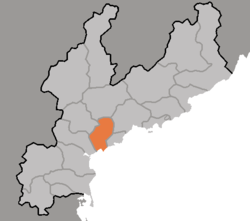 Map of South Hamgyong showing the location of Hamhung