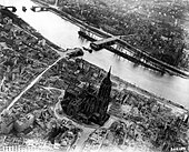 Aerial view of the Altstadt from the north in March 1945