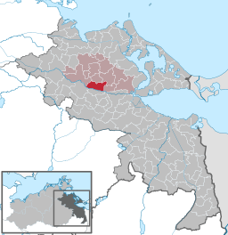 Läget för kommunen Groß Polzin i Landkreis Vorpommern-Greifswald