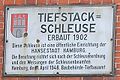 Schild an der Tiefstackschleuse