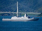 Yahagi with the Maizuru Crane Bridge in the background