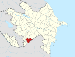Map of Azerbaijan showing Jabrayil District