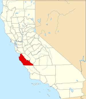 Map of California highlighting Monterey County