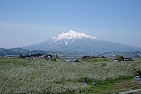 岩木山とりんご畑