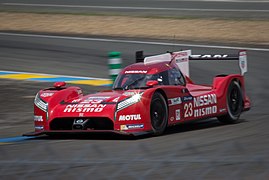 The Nissan GT-R LM Nismo was the only Le Mans Prototype race car with a mid-engine, front-wheel-drive layout.