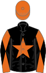 Black, orange star, orange and black diabolo on sleeves, orange cap