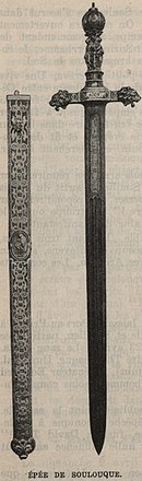 Epée de Soulouque, dans l'ouvrage Manuel d'histoire d'Haïti (Page 256)