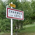 Panneau d'agglomération du village de Charmes-la-Côte