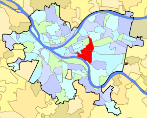 Location within the city of Pittsburgh