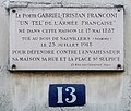 Plaque au no 13.