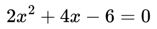 Example of a polynomial equation, studied in elementary algebra