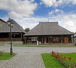 Historic wooden architecture from the 18th century on the market square