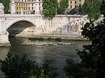 Remains of Pons Neronianus at low water in the foreground (the standing bridge is the modern Ponte Vittorio Emanuele II)
