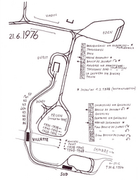 Plan de la section mise en service en 1976 et les lignes qui l'empruntent.