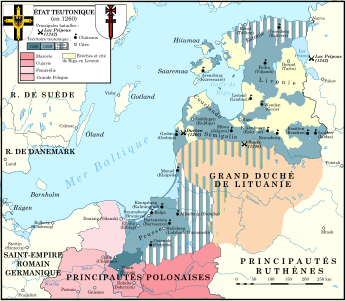 État teutonique en 1260.