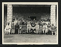 Delegates to the Bamenda conference on the future constitution of Southern Cameroons in front of the Bamenda social centre in May 1956.