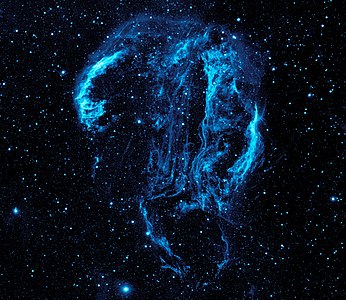 Cygnus Loop, by NASA/JPL-Caltech (edited by Mattbuck)