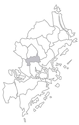 Vallentuna härads läge i Uppland.