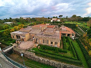 Aerial view of the Villa of the Mysteries