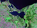 Laguna de Szczecin vista del Landsat c. 2000.