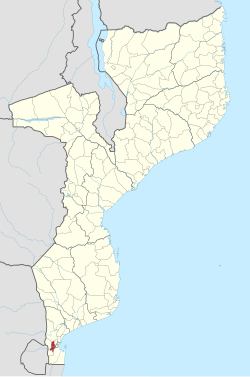 Boane District on the map of Mozambique