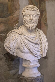 White bust of a bearded man