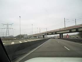 Brücke der Bahnstrecke Weesp–Lelystad über die A1, 2004