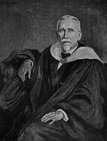 A painting of Collitz wearing academic robes