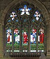 The east window in apse, by Burne-Jones/Morris Co. depicting Jesus as the Tree of Life, surrounded by the evangelists.
