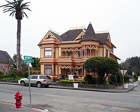 Gingerbread Mansion in Ferndale, California built in the American Queen Anne style