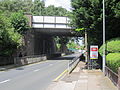 The station entrance, viewed from the street.