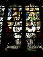 Detail of the Late Gothic stained glass of King's College Chapel, Cambridge, (1531)
