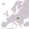 Location map for Kosovo and Slovakia.