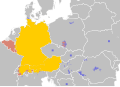 Legal statuses of German in Europe.svg